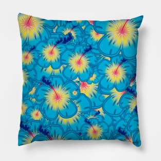 Light blue hibiscus Pillow