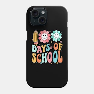 Groovy Happy 100Th Day Of School 100 Days Smarter Phone Case