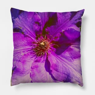 Beautiful Warm Blue and Purple Flower Summer Art Pillow