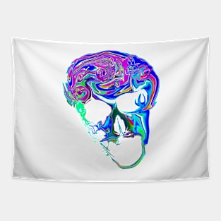 psychedelic skull Tapestry