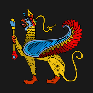 Egyptian Griffin colorful vintage retro design T-Shirt