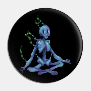 The meditating skeleton Pin