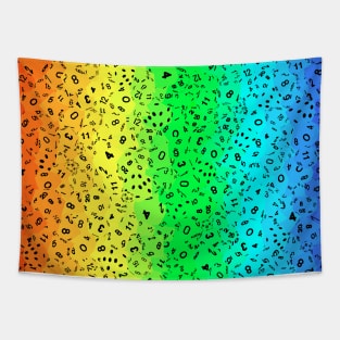 Rainbow Dice Everywhere Tapestry