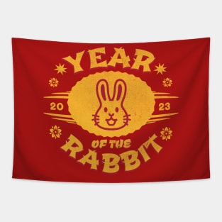 Cute Retro Chinese New Year 2023 - Year Of The Rabbit Kawaii Tapestry