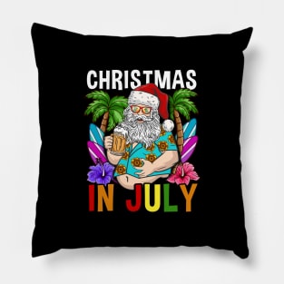 Christmas In July Hawaiian products For Family Summer Vacation print Pillow