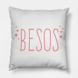 Besos - Kisses - Pink design Pillow