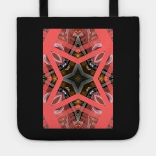 Living Coral Pantone Colour of the Year 2019 pattern decoration with neoclassical architecture Tote