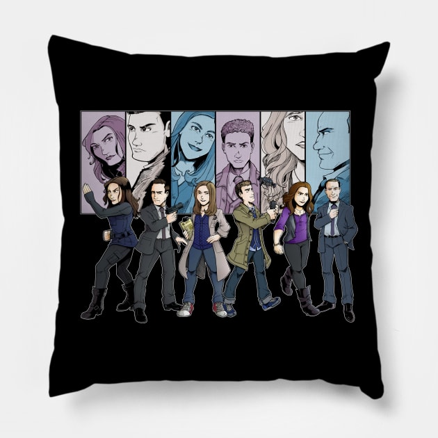 Agent Line Up Pillow by PageBranson