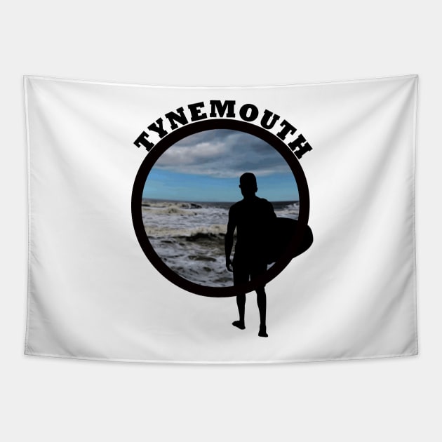 Tynemouth Surfer Male Tapestry by TyneDesigns