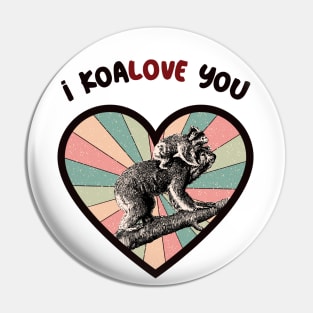 I koalove you - a retro vintage design Pin