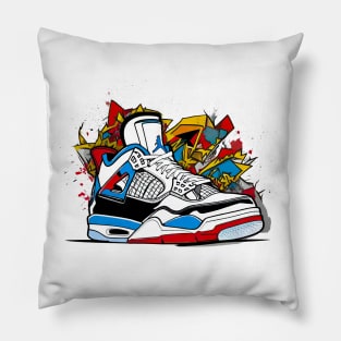 AJ IV - Sketch ! Paint Splatter! HOT WEAR !!! Pillow