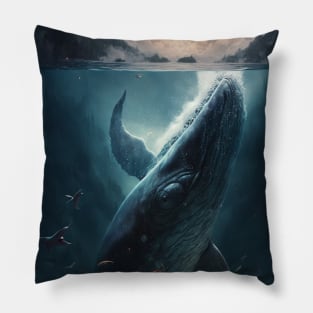 Whale in the ocean Pillow