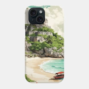 Tulum Quintana Roo Mexico Vintage Tourism Travel Phone Case