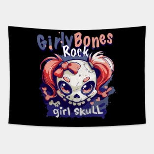 Skull Girl, Skull Fun T-Shirt 02 Tapestry