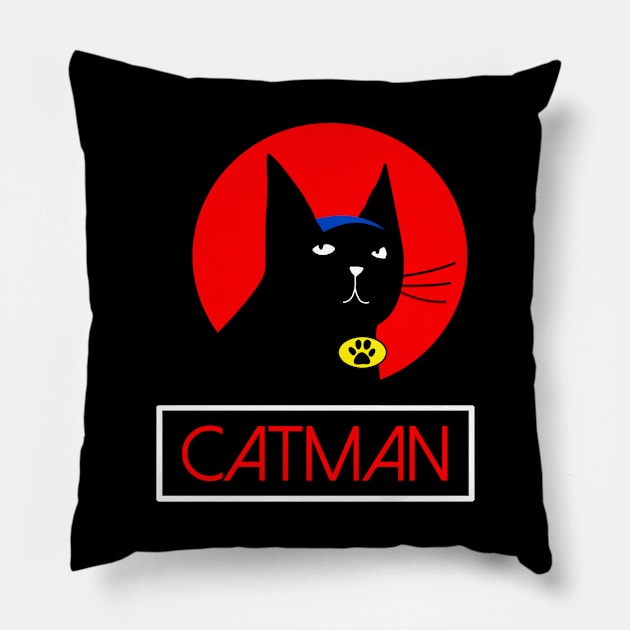 Cat The Superhero Pillow by SuperrSunday