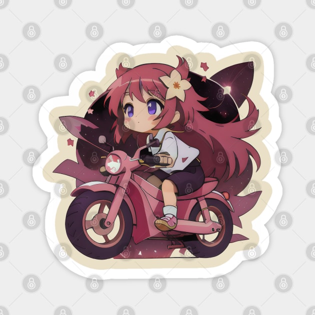 NIght Rider Chibi Girl Magnet by deanisadea21