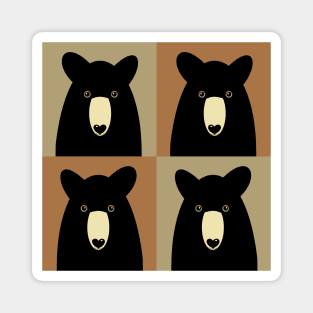 BLACK BEAR ON TAN AND BROWN Magnet