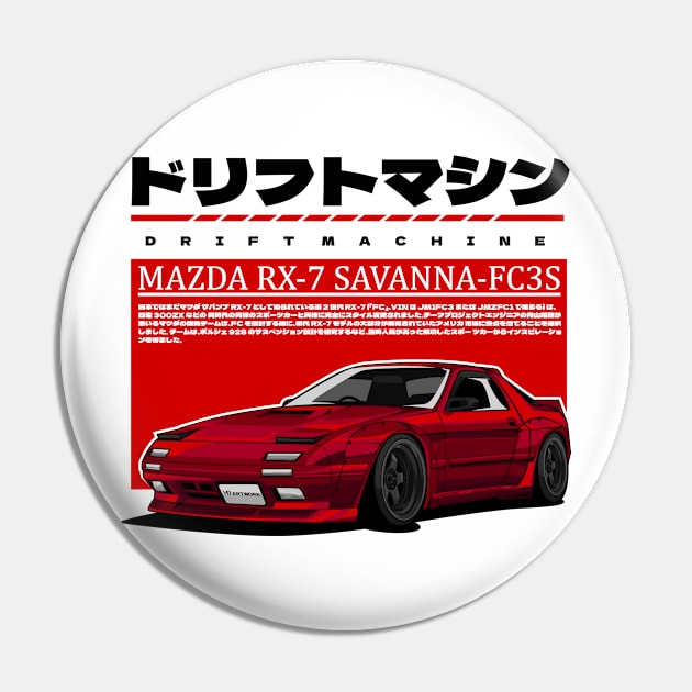 MAZDA RX-7 SAVANNA FC3S(RED) Pin by HFP_ARTWORK