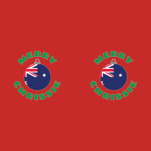 Merry Chrissie Australia Flag Christmas Ornament T-Shirt