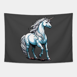 White Unicorn Dreamland: Mystical Majesty Tapestry