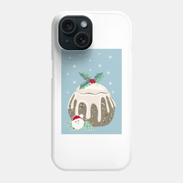 Vintage Christmas Pudding Jar with Gingerbread Cookies Phone Case by NattyDesigns