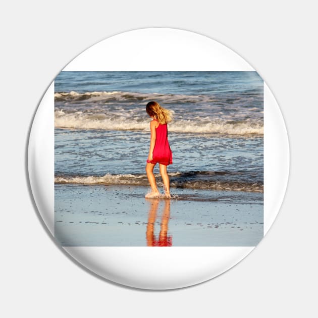 Little Girl On The Beach Pin by Cynthia48