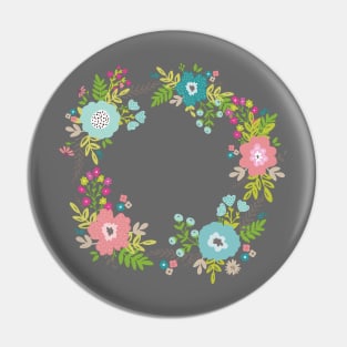 Floral fresh spring wreath Pin