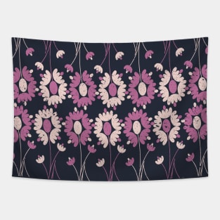 Repetitive Pink Floral Pattern Tapestry