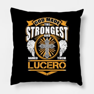 God Made Strongest And Lucero Band Logo Cross Pillow