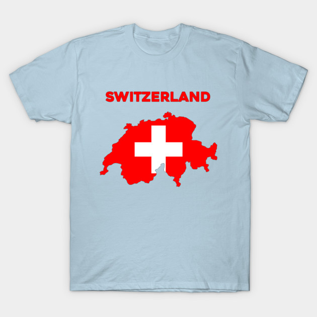 Disover Swiss Flag inside Map of Switzerland - Switzerland Flag Map - T-Shirt