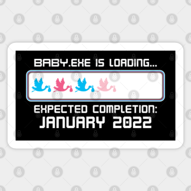 Pregnancy Baby Reveal Baby Loading January 22 Baby Loading Sticker Teepublic