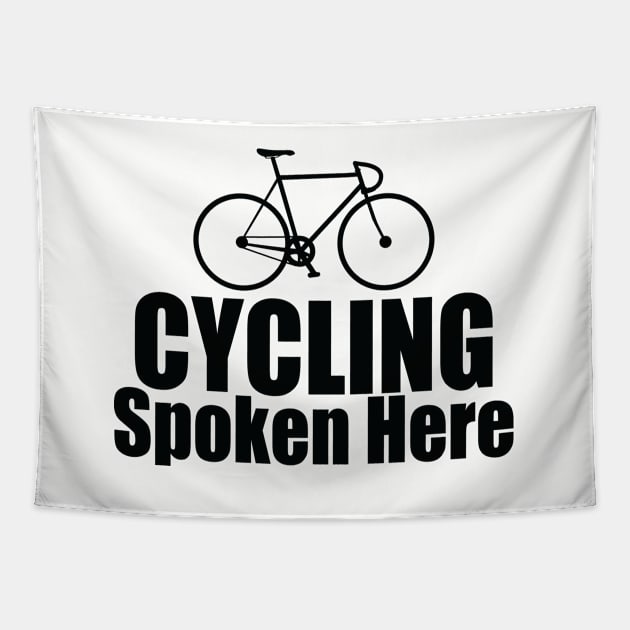 Cyclist - Cycling Spoken Here Tapestry by Kudostees