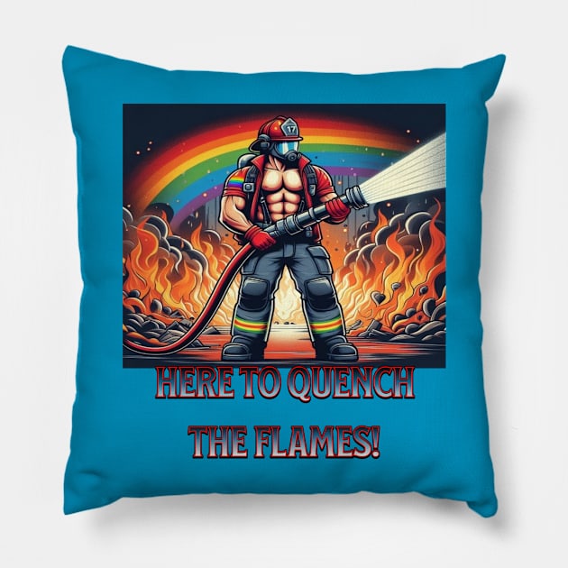 Quench the flames Pillow by Out of the world