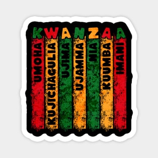 Retro Grunge Kwanzaa Principles Magnet