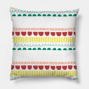 Abstract Doodle Shape Stripes Pillow