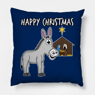 Christmas Donkey Nativity Carols Christian Church Humor Pillow