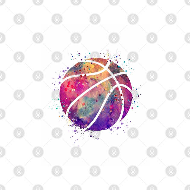 Basketball Ball Watercolor Sports Gift by LotusGifts