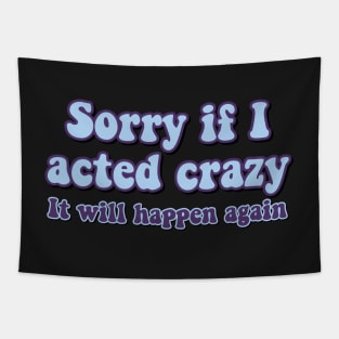 Sorry if I acted crazy it will happen again Tapestry