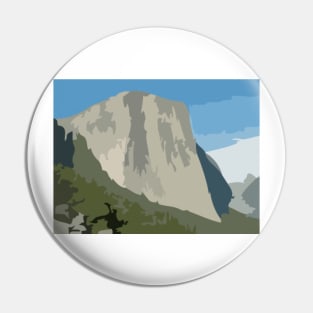 El Capitan in Yosemite Digital Painting Pin