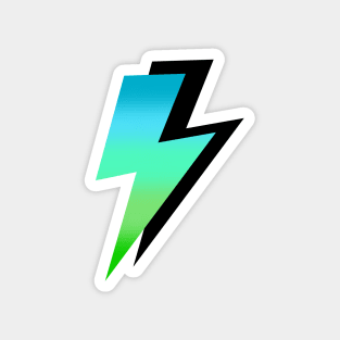 Blue to Green and Black Lightning Bolts Magnet
