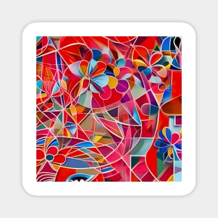 Stained Glass Floral Abstract Magnet