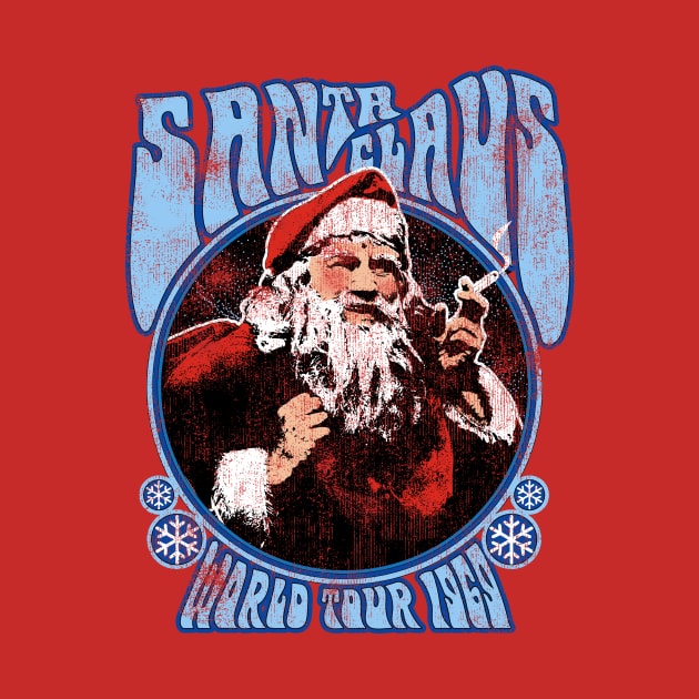 Smoking Santa Claus World Tour 1969 Vintage Woodstock Christmas Concert by DeadMonkeyShop