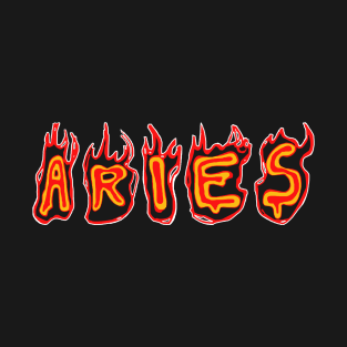 Aries Flame Text T-Shirt