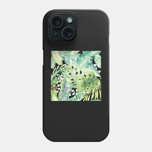 Sage Green Tropical Foliage Phone Case by PixDezines