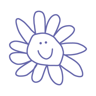 Daisy Doodle Flower Very Peri Periwinkle T-Shirt