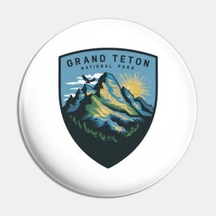 Majestic Grand Teton US National Park Emblem Pin