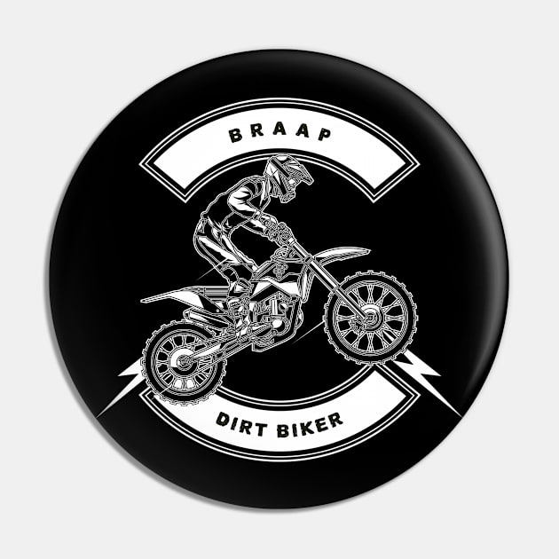 Braap Dirt Biker Pin by niclothing