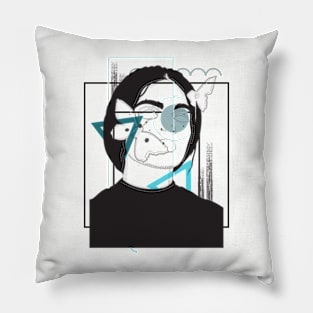 Beautiful girl catching butterflies version 3 Pillow