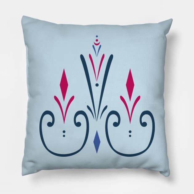 Queen Elsa Coronation Dress Pattern Pillow by Mint-Rose