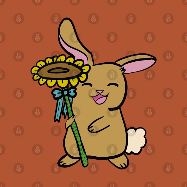 Bunny With Sunflower by AmyMinori